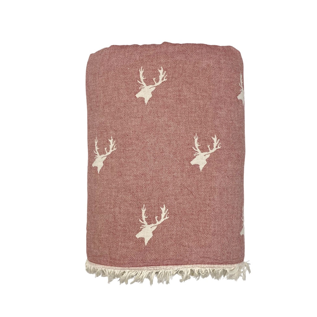 Stag Fleece Lined Throw Ailera