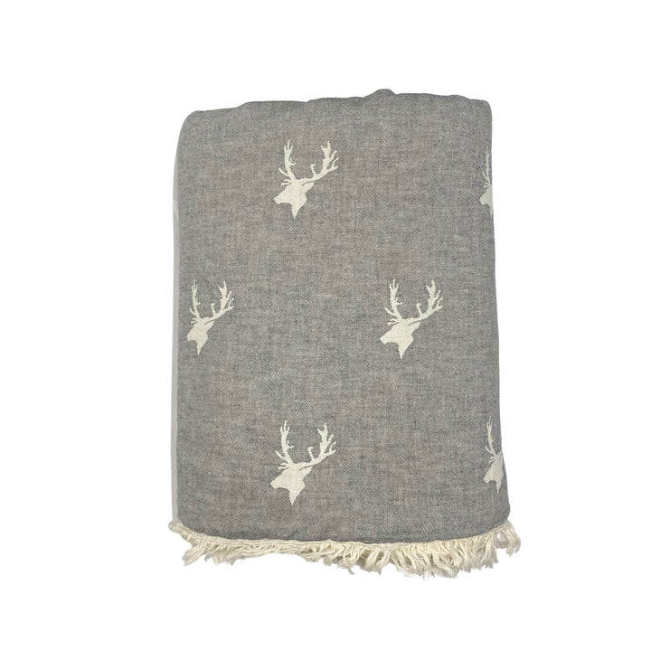 Stag Fleece Lined Throw