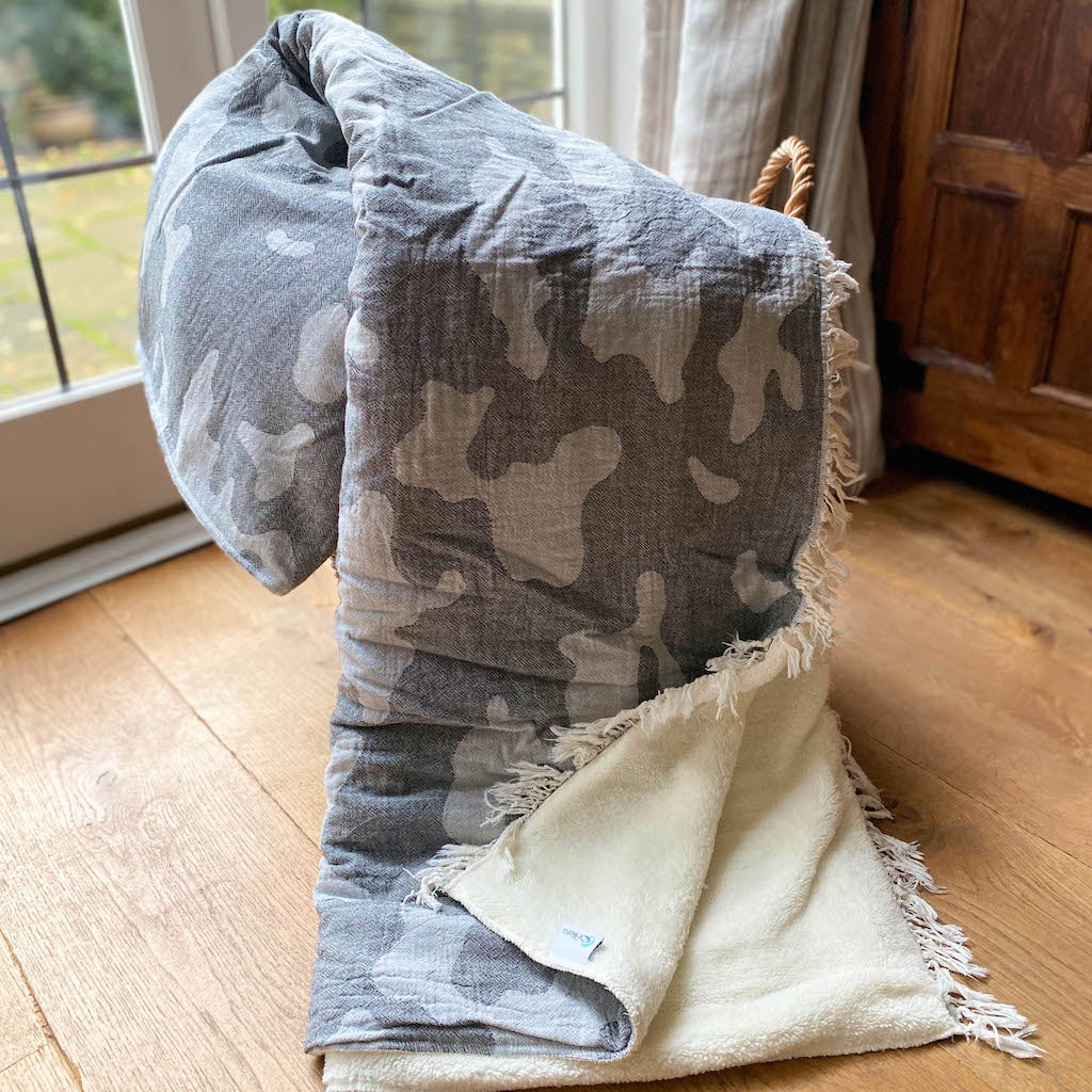 Camo Fleece Lined Throw