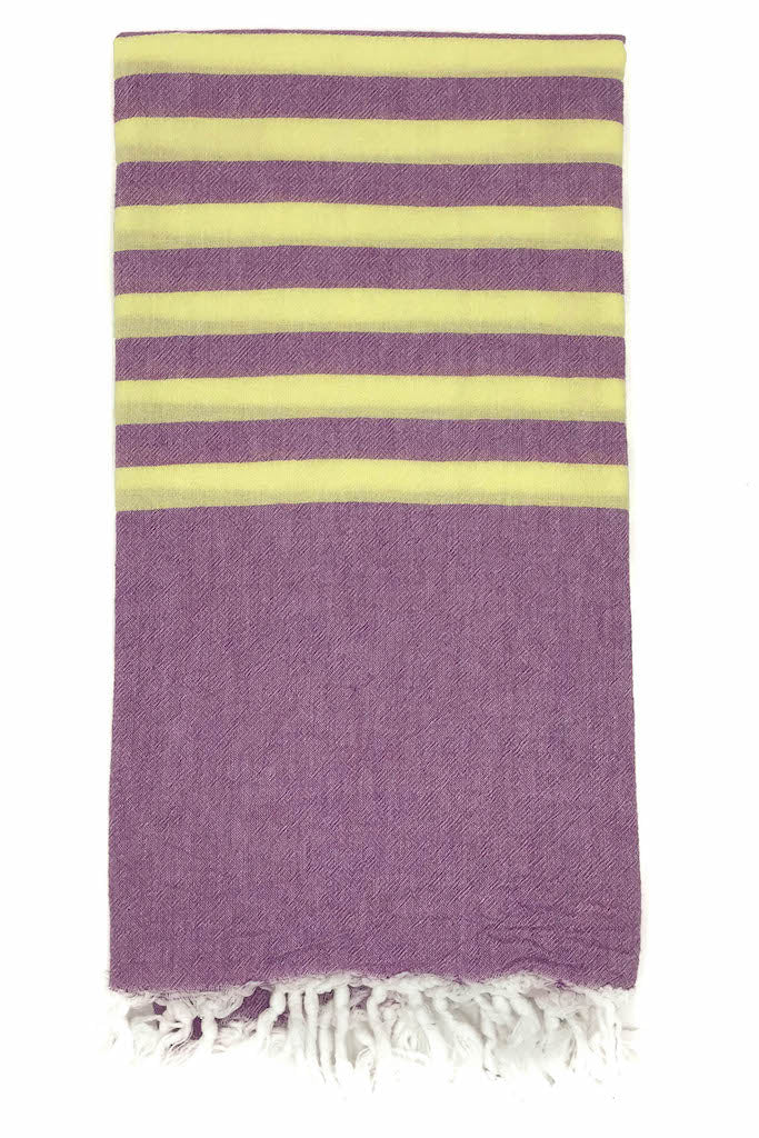 clara hammam towel plum lemon design detail