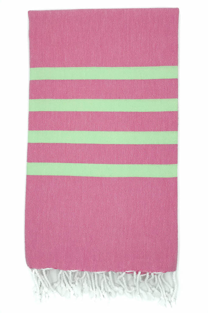 felix hammam towel bubblegum lime design detail