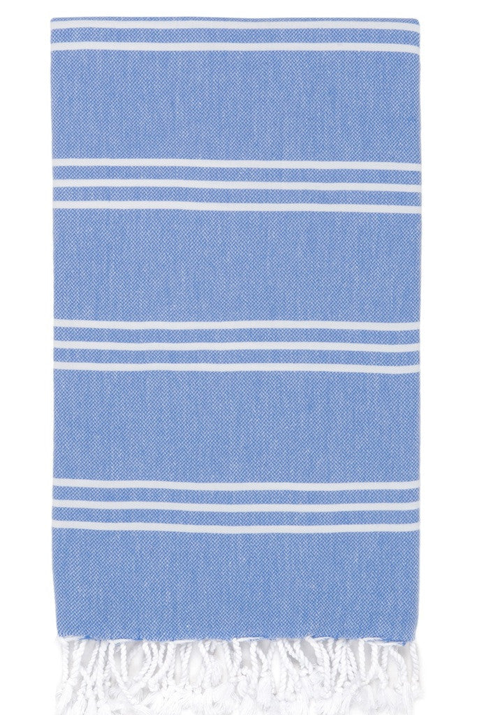 perim hammam towel in cornflower design detail