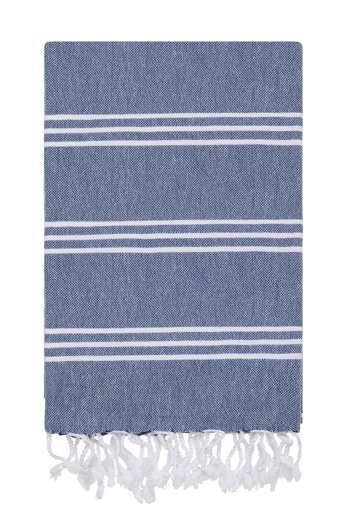 perim hammam towel in denim design detail