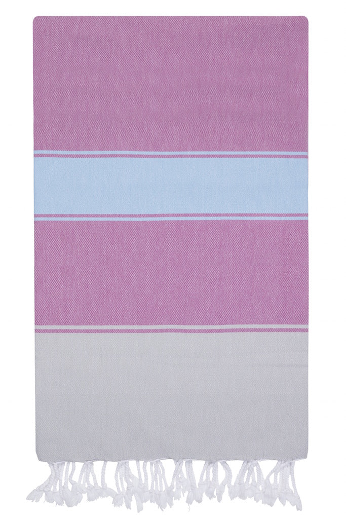 talia hammam towel amethyst forget me not design detail