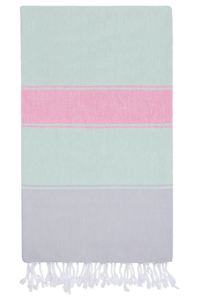 talia hammam towel ice light pink design detail