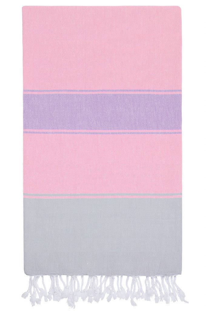 talia hammam towel light pink lilac design detail